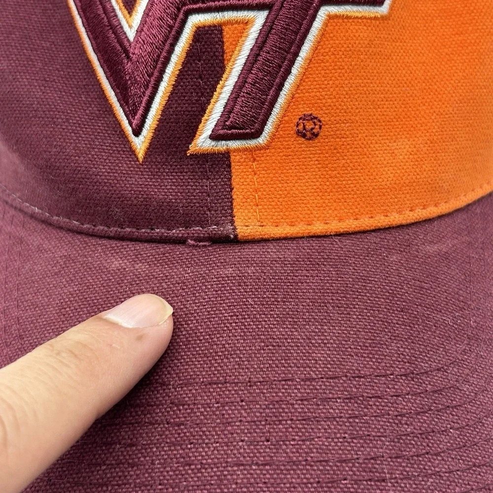 Vintage Virginia Tech‎ Hokies Hat Starter Two Tone Strapback Orange Red